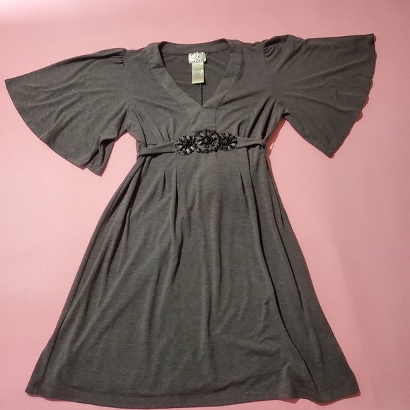 Ice Dresses & Skirts - ICE Totally 2000s Y2K Vintage Statement Tie Belt Knit Dress Rhinestones Beads